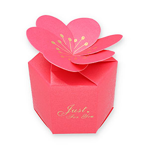 Schmuck-(Geschenk)-Box Blume "Just for you" Fuchsia pink-gold