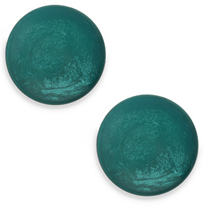 20 mm classic Cabochon Polaris Elements Jais Dark green