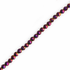 Top Glas Facett Perlen Rund 3mm Dark purple-AB coating