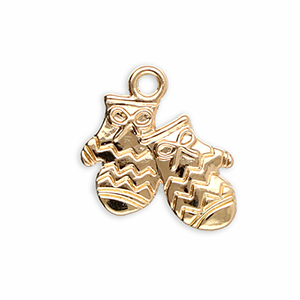 Metall Anh&auml;nger Handschuhe Gold