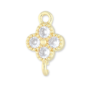 Brass TQ Metall Zwischenst&uuml;ck Gl&uuml;cksklee Gold-transparent