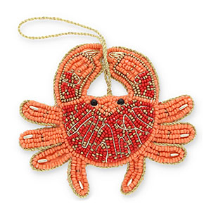 Trendy-Anh&auml;nger Krabbe Coral orange-red-gold