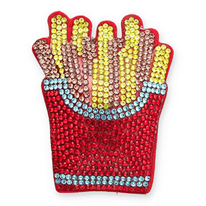 Statement hangers mit Strass Frites Red-yellow-turquoise-rose gold