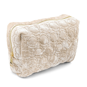 BY31&reg; Etui Sammt mit gestickten Kreisen Beige