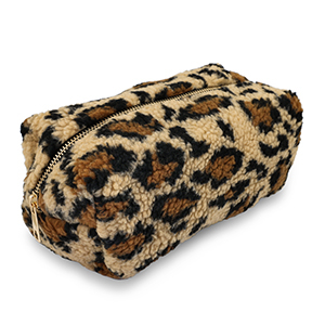 BY31&reg; Etui Teddy mit Leopard-Print Light brown-brown-black