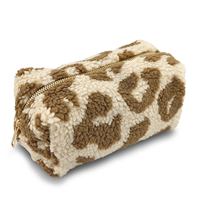BY31&reg; Etui Teddy mit Leopard-Print Beige brown-brown