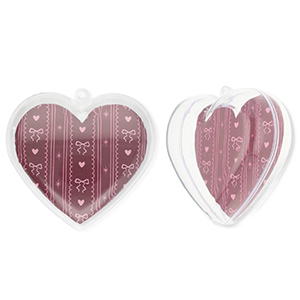 Transparenter Schmuck Herz Transparent-berry wine red-light pink