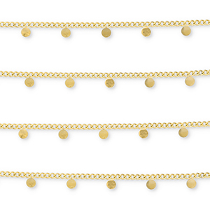 Stainless Steel - Rostfrei Stahl Schmuckzubeh&ouml;r Gliederkette mit M&uuml;ntze Gold