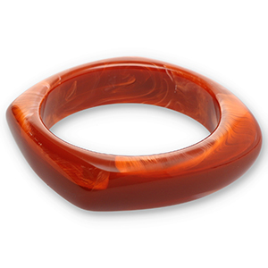 Resin-Armb&auml;nder Bangle Rust red-white