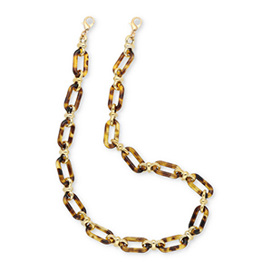 Trendy Segeltau-Handykette aus Acryl Golden brown-gold