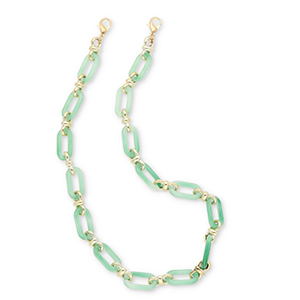 Trendy Segeltau-Handykette aus Acryl Jade green-gold