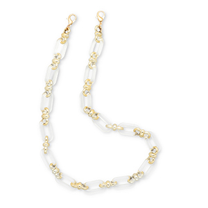 Trendy Segeltau-Handykette aus Acryl Transparent-gold