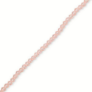Glas Top Facett Perlen Bicone 4 mm Light pink