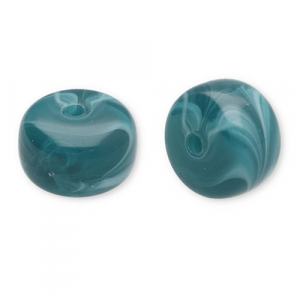 Acrylperlen Disc Dark teal-white