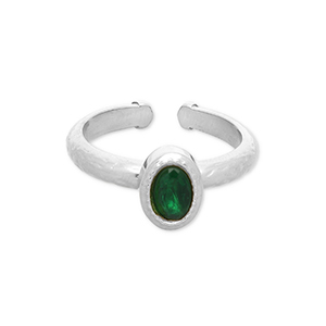 Ringe aus Stainless Steel - Rostfreiem Stahl Silver-green