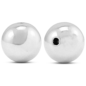 Metall Look Perlen Rund 18 mm Silver metallic