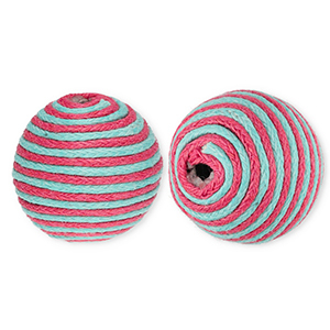 22 mm Acrylperlen mit Wachskordel Blue-mauve