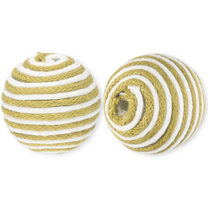 22 mm Acrylperlen mit Wachskordel Olive green-white