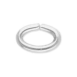 Stainless Steel - Rostfrei Stahl Schmuckzubeh&ouml;r Bindering Oval Silver