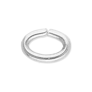 Stainless Steel - Rostfrei Stahl Schmuckzubeh&ouml;r Bindering Oval Silver