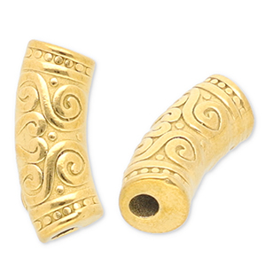 Stainless Steel - Rostfrei Stahl Perlen Tube Gold