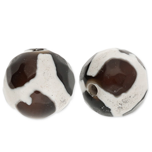 Naturstein Perlen Chalcedon 8&nbsp;mm Black-brown-white