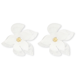 Trendy Resin Ohrringe&nbsp;/&nbsp;Ohrstecker Blume White-gold
