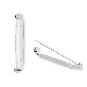 Stainless Steel - Rostfrei Stahl Schmuckzubeh&ouml;r Sicherheits-Broschennadel Silver