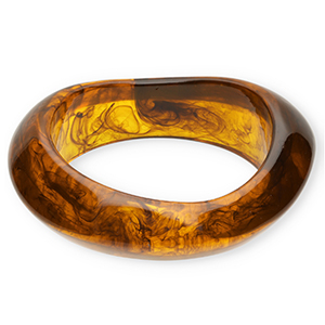 Resin-Armb&auml;nder Bangle Transparent amber brown
