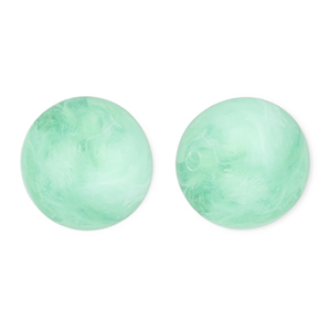 16 mm Acrylperlen Rund Mint green-marble