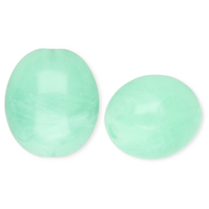 Acrylperlen Oval Mint green-marble