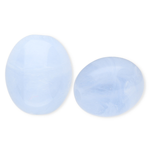 Acrylperlen Oval Blue-marble
