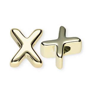 Buchstaben Perlen aus Acryl X Gold