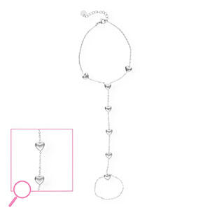 Handketten aus Stainless Steel - Rostfreiem Stahl Herz Silver