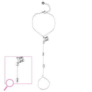 Handketten aus Stainless Steel - Rostfreiem Stahl Blume Silver-crystal-white