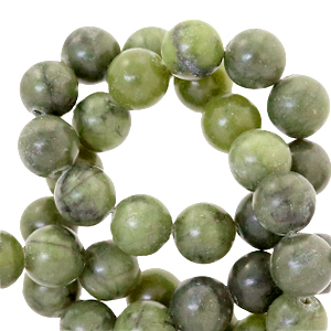 Naturstein Perlen Seraphinit 4mm Olive green