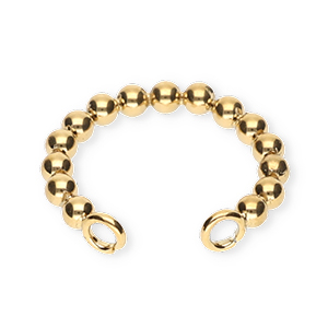 BY31&reg; Ohrringe aus Stainless Steel - Rostfreiem Stahl Ear Cuff Kugeln mit 2 &Ouml;sen Gold