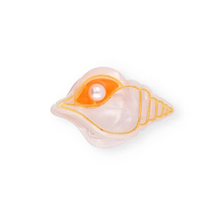 Haarschmuck Haarklemme Muschel mit Perle Pearl shine light pink-orange-gold-white