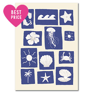 BY31&reg; Schmuck Karten Natur White-blue