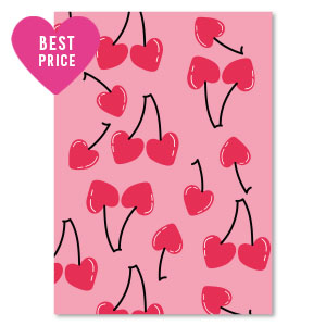 Schmuck Karten "kirschen" Pink