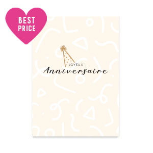 Schmuck Karten "Joyeux Anniversaire" Rose tan