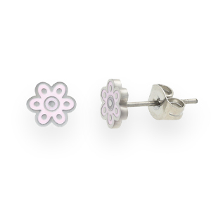 Ohrringe aus Stainless Steel - Rostfreiem Stahl Blume Lilac-silver