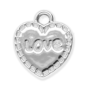 Metall Anh&auml;nger Herz "Love" Silver