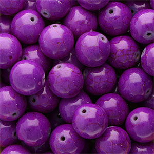 Perlen Keramik 16&nbsp;mm Aubergine purple