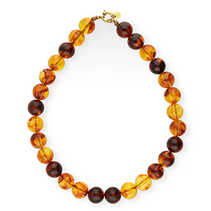 BY31&reg; 16 mm Acrylperlen Kette shiny Brown amber-gold