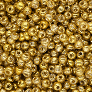 Glasperlen Rocailles 6/0 (4 mm) Metallic shine yellow gold