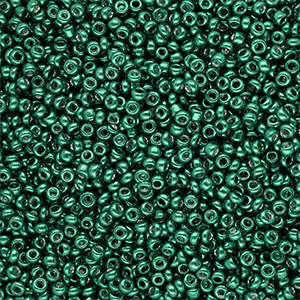 Glasperlen Rocailles 12/0 (2 mm) Metallic shine teal green