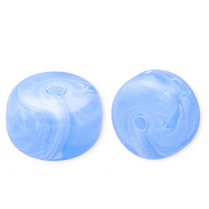 Acrylperlen Disc Light blue-marble