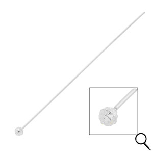 BY31&reg; Stainless Steel - Rostfrei Stahl Schmuckzubeh&ouml;r Nietstifte mit Kugel 70 mm Silver