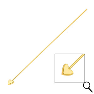BY31&reg; Stainless Steel - Rostfrei Stahl Schmuckzubeh&ouml;r Nietstifte mit Herz 70 mm Gold